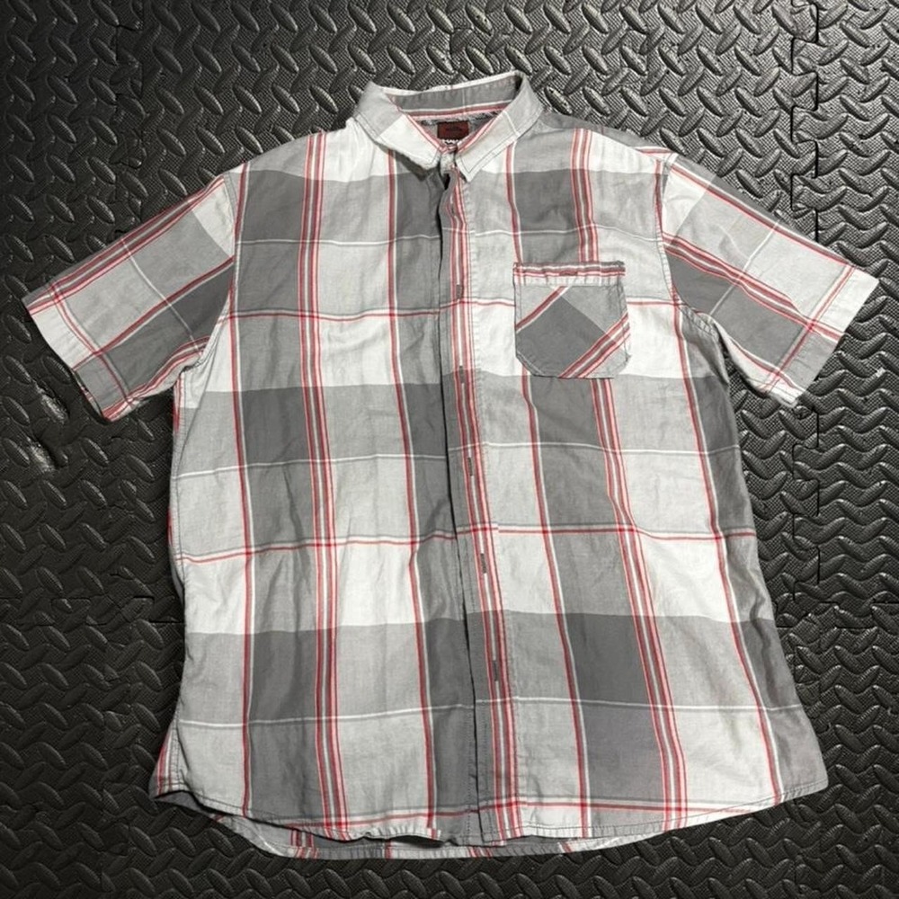 Vintage Tony Hawk grey plaid button up shirt